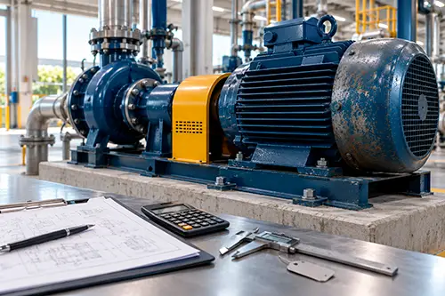 Motor industrial com sinais de desgaste durante análise técnica para teste de impairment.